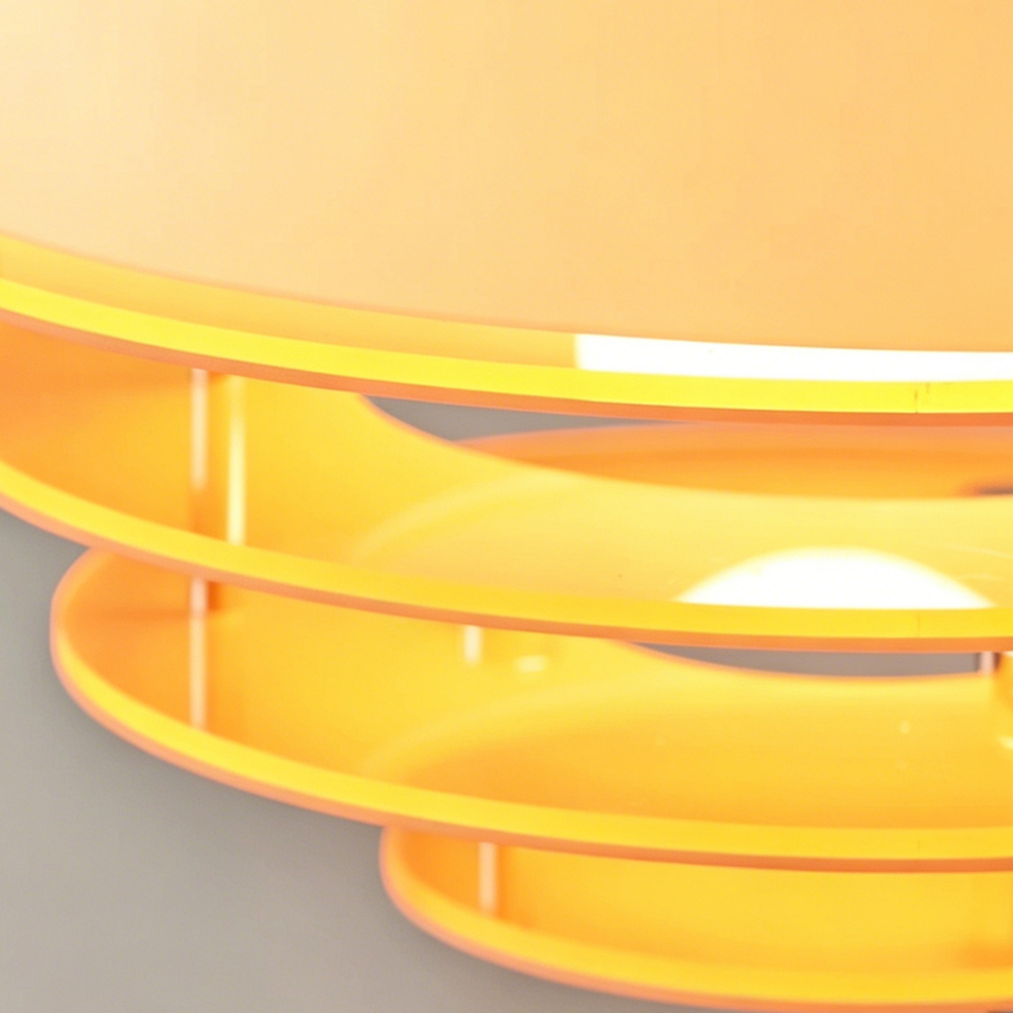Close-up of the orange acrylic layered detail