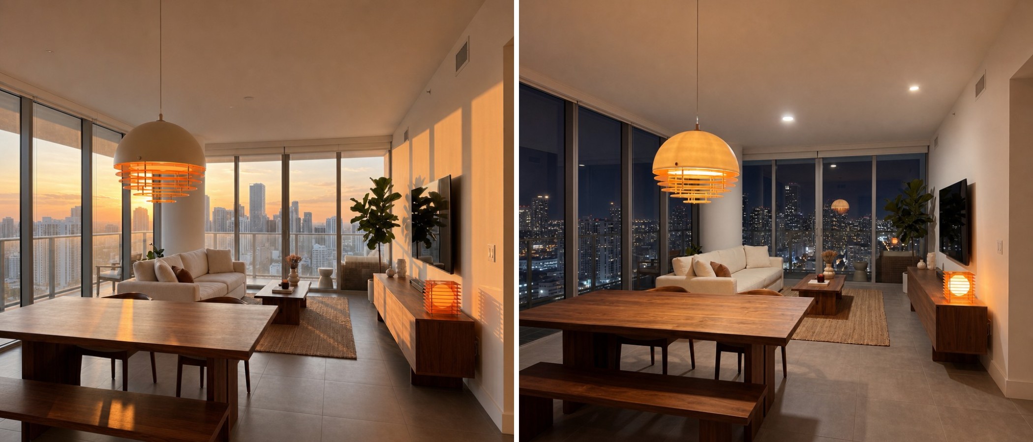 Afterglow wall lamp in a bright living room scene