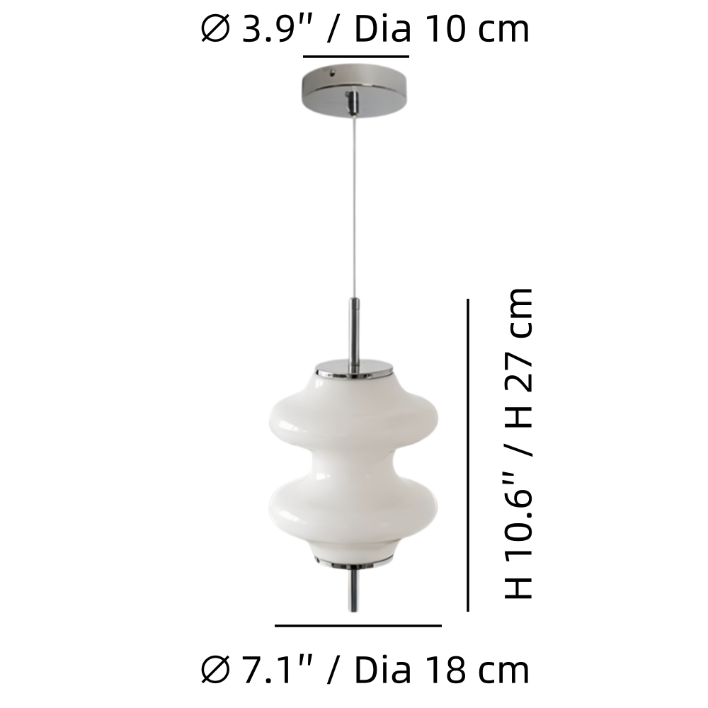 Mallew pendant light size diagram
