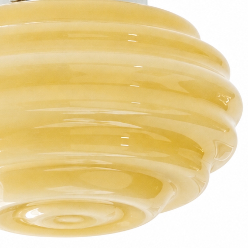 Cream yellow layered glass detail