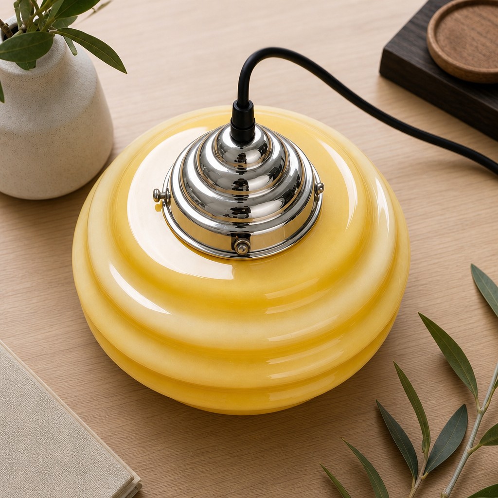 Electro-plated metal and glass fixture detail