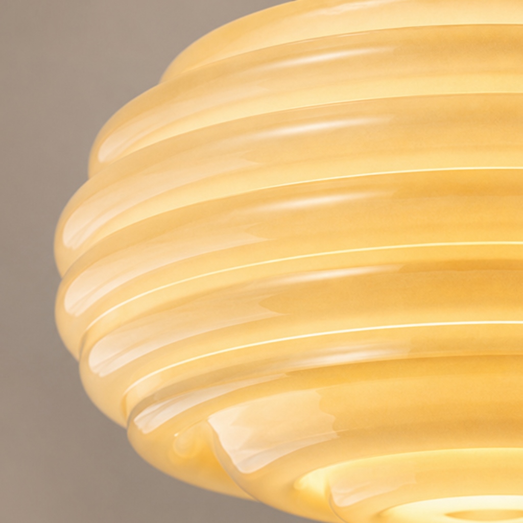 Layered cream yellow glass sculpting detail