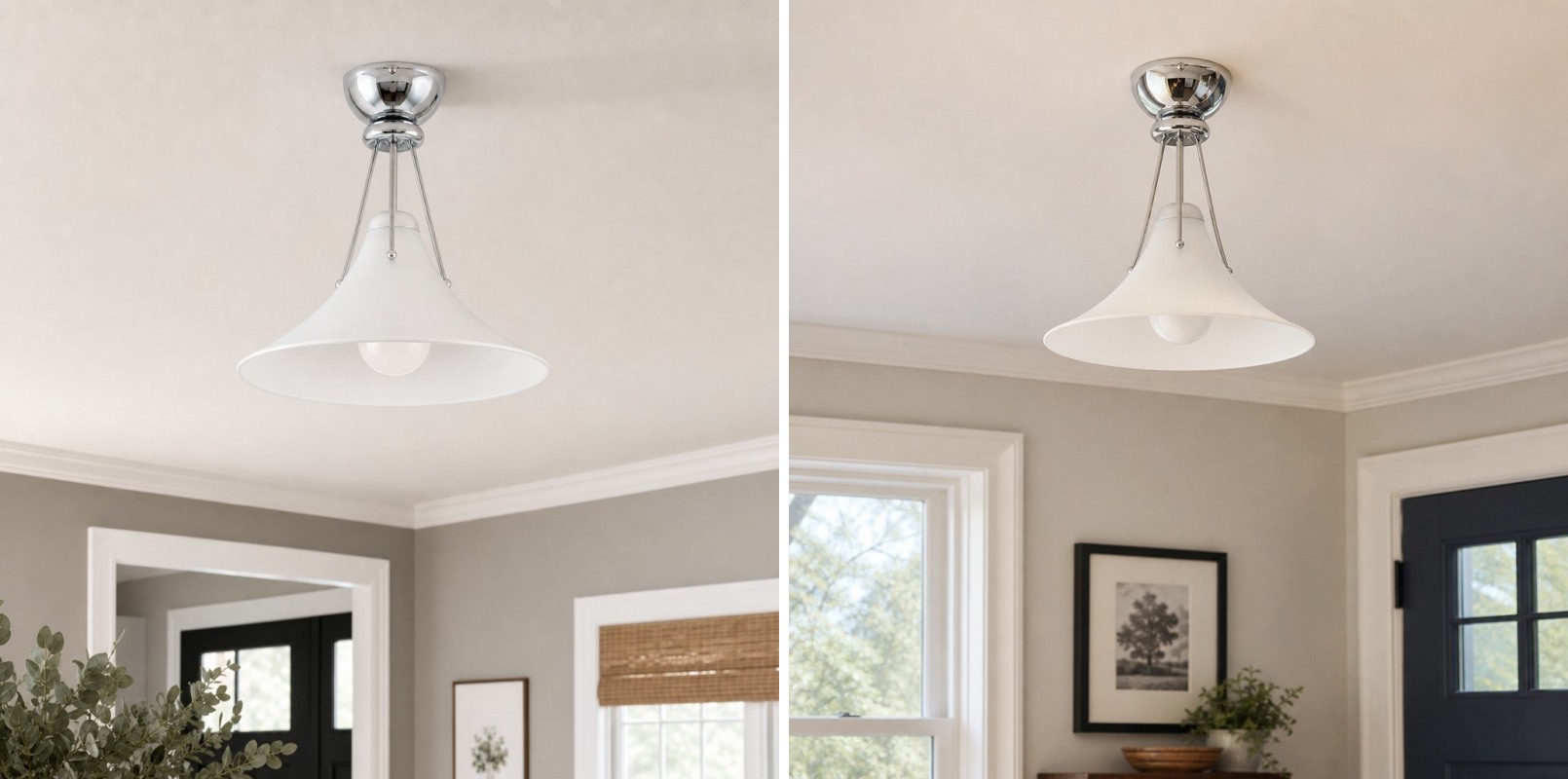 Kallera Magnolia Ceiling Light warm and three color light comparison