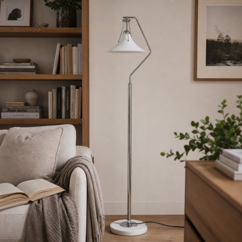 Kallera floor lamp beside a reading chair