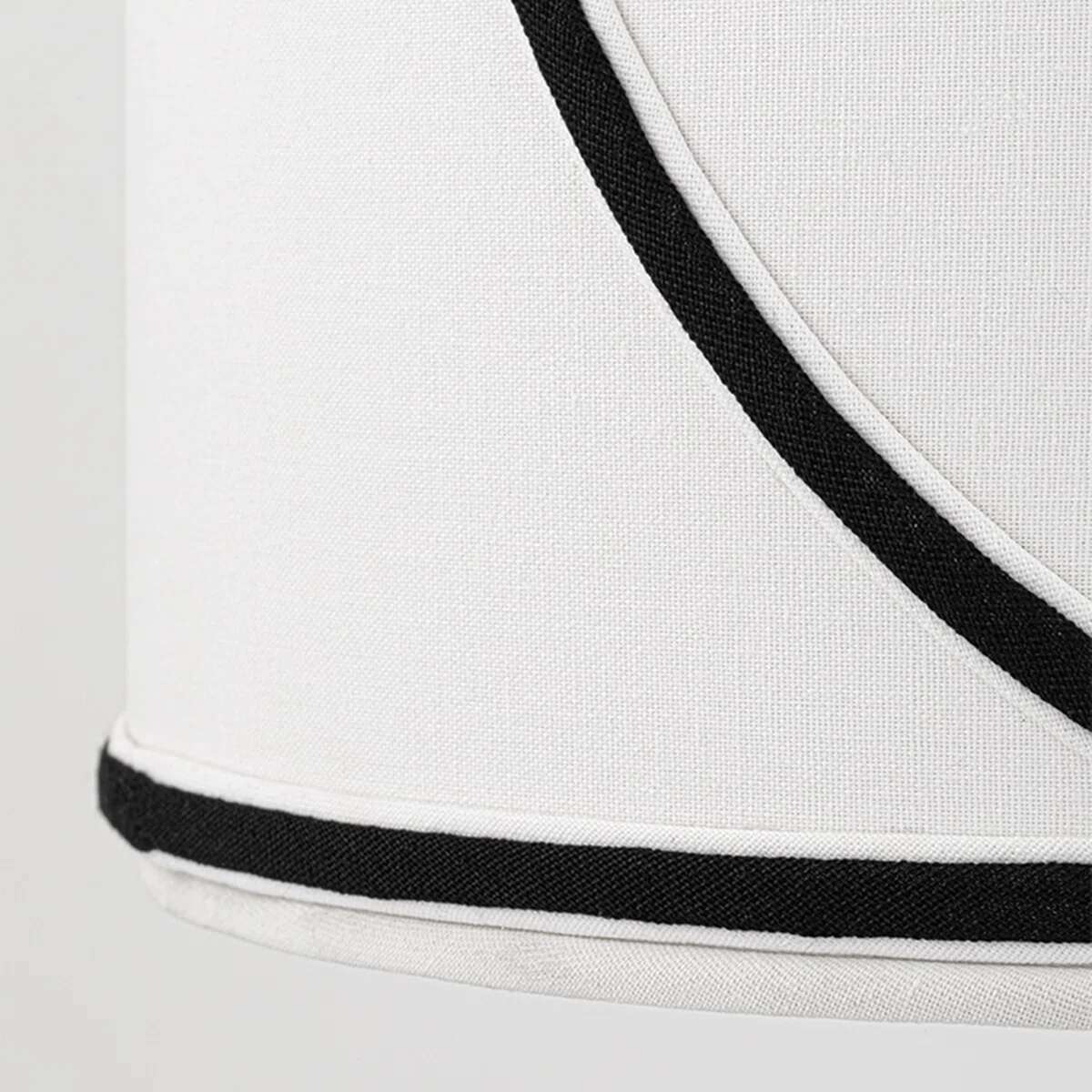 Close view of Roven pendant layered fabric shade trim