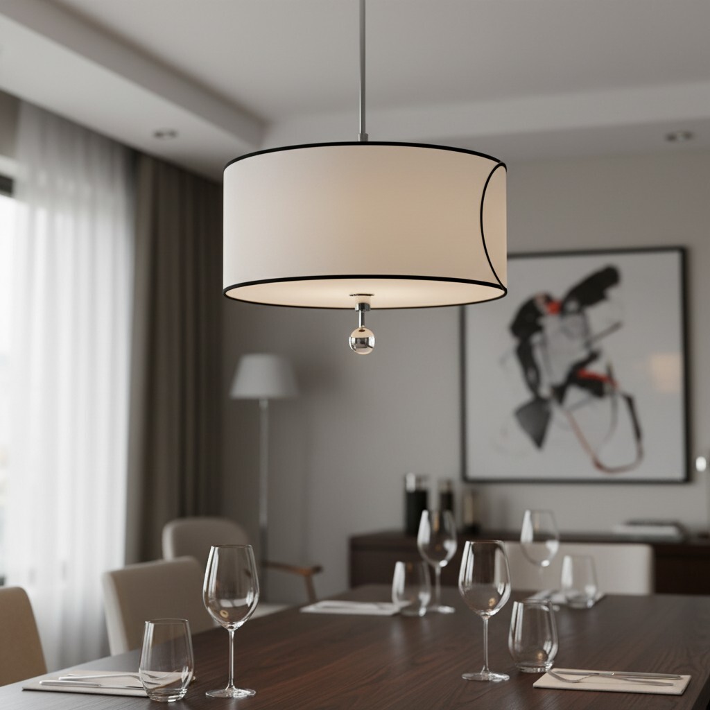 Roven drum pendant light over a dining room table