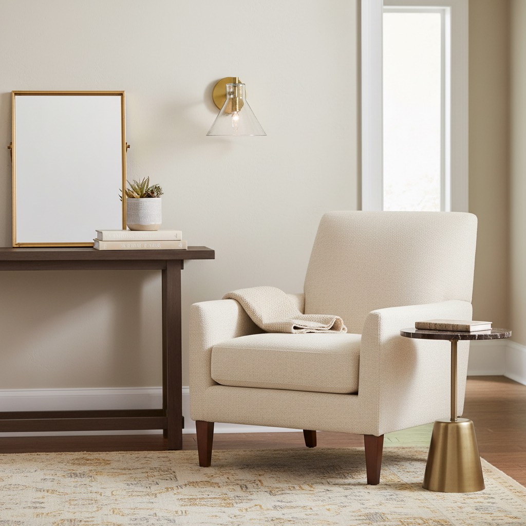 Glavira wall sconce beside a reading chair