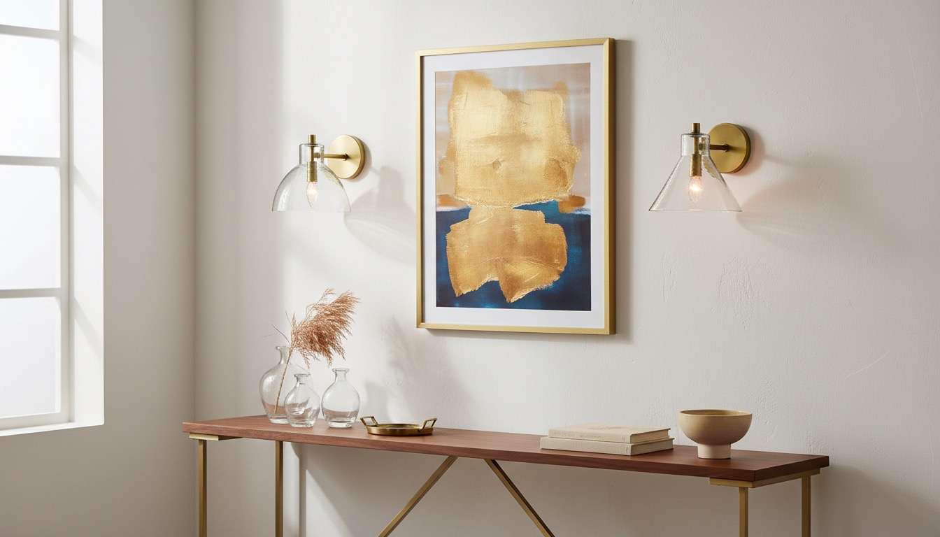 Glavira textured glass wall sconces in a living space