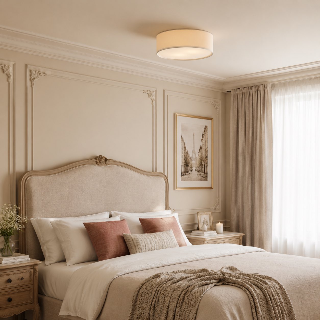 Dumora ceiling light in a bedroom