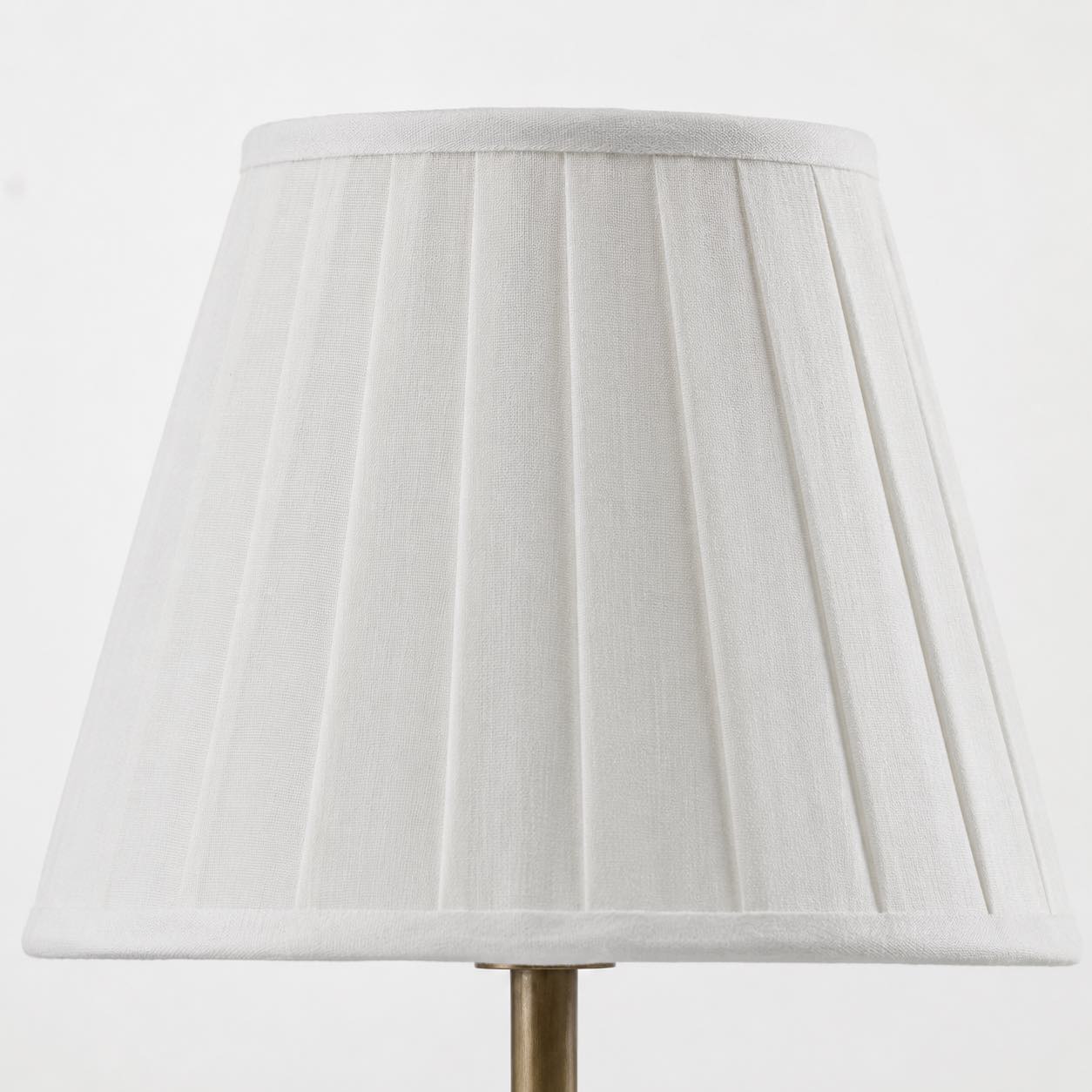 Pleated linen shade close-up