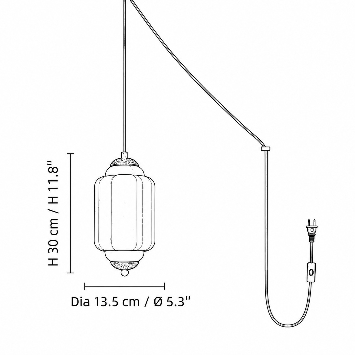 Pendant dimensions
