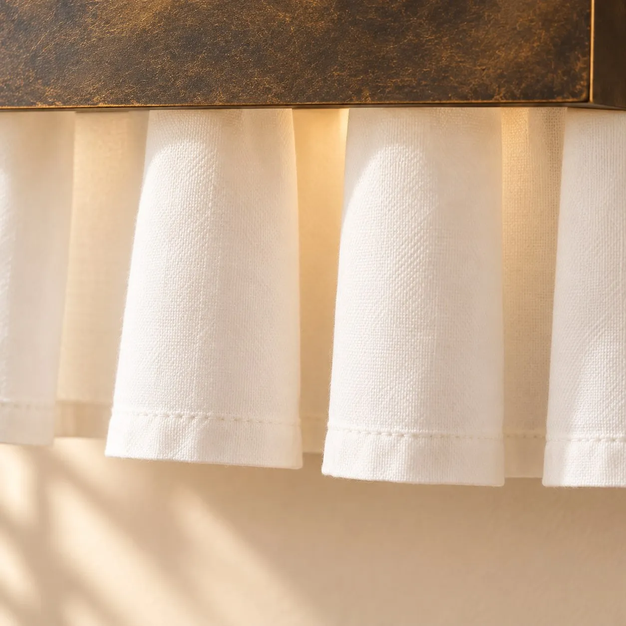 White cotton shade pleat detail