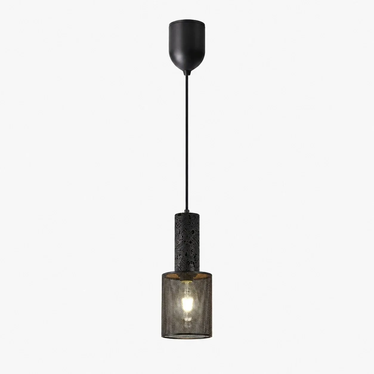 Textured Black Mesh Pendant Light 9