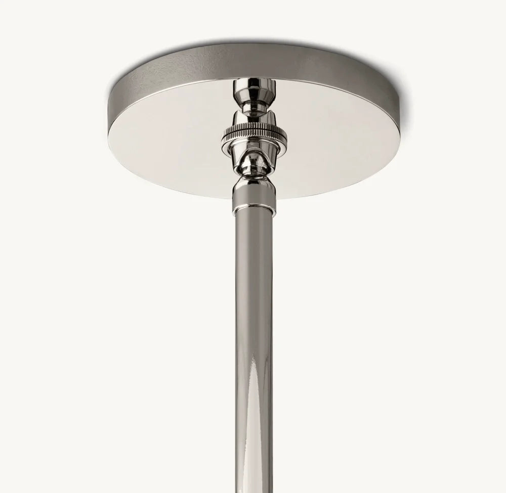 Steel canopy rod and fittings for alabaster cylinder pendant