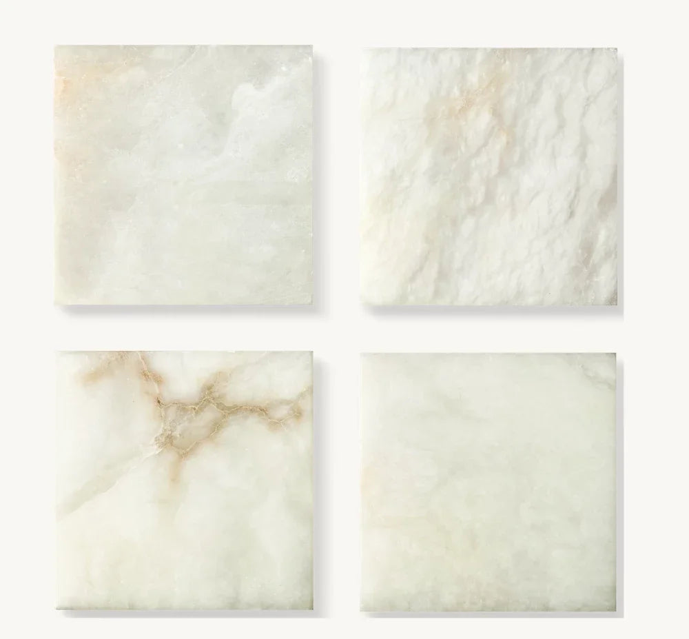 Hand carved solid alabaster texture samples