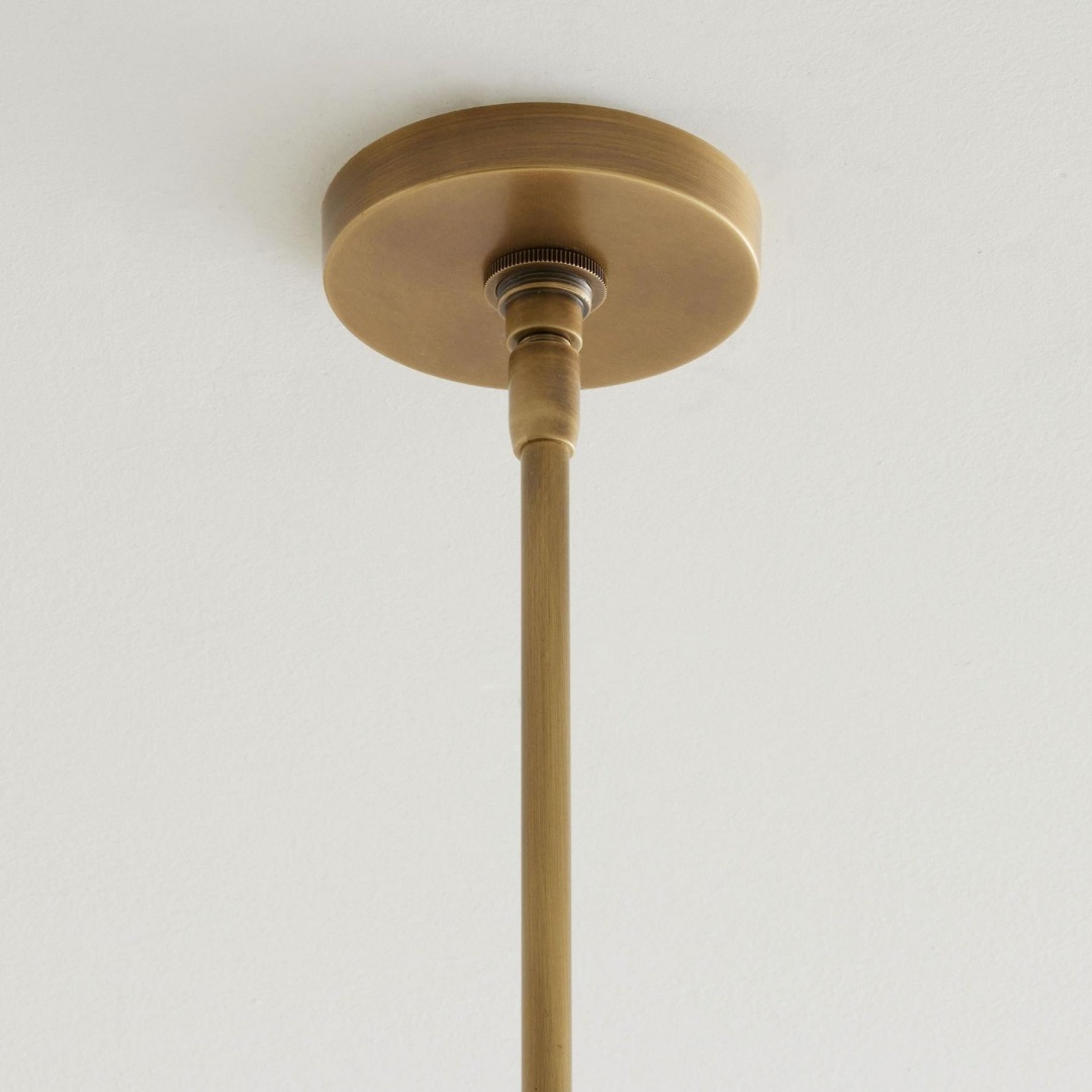 Close-up of Orvessa ceiling canopy and hanging stem