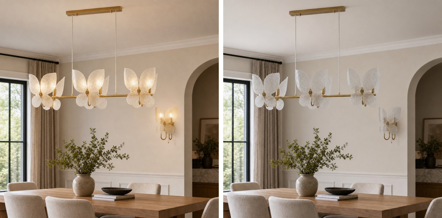 Lucenda Butterfly lamp in a bright daytime interior